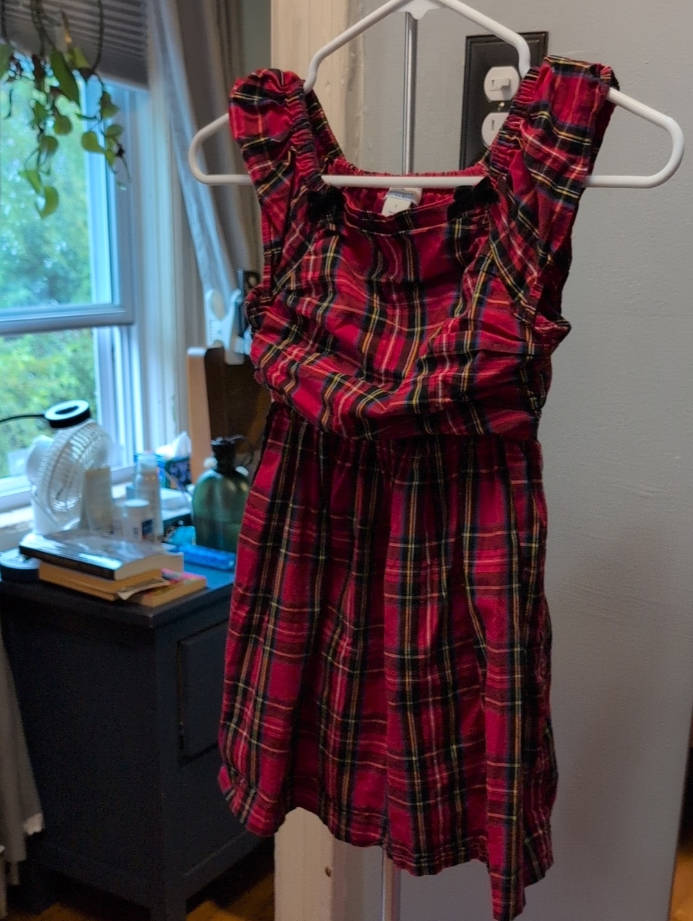 Girls J Crew Crewcuts Red Plaid Ruffle Dress Size 7